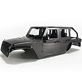 WOZWZ RC Body 5-Tür-Cabrio-Car-Shell für 1/10 Jeep Wrangler Axial SCX10 & SCX10 II 90046,12.3inch Radstand, Spielzeug-Fahrzeug-Modifikationsteile, Black