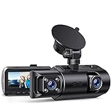 GPS Dashcam Dual Lens Autokamera mit Akku, 4K 3840x2160P Frontkamera, Infrarot-Cut Nachsicht Dash CAM mit 24/7 Parkmodus, 3.2 Zoll IPS 320°Auto Dashcam Loop-Aufnahme G-Sensor Max. 256GB