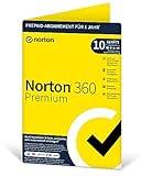 Norton 360 Premium 10 Geräte / 1 Jahr | Antivirus | Internet Security | Secure VPN | Passwort-Manager | Firewall | PC/Mac/Android/iOS | Aktivierungscode per Post