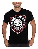 Harley-Davidson Herren Ragged Willie G Skull Crew-Neck Short Sleeve T-Shirt, Schwarz, L