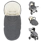 Zamboo Universal Fußsack für Babyschale, Kinderwagen Wanne und Buggy - 2in1 Winterfußsack und Sitzauflage aus kuscheligem Fleece, Baby Fusssack mit Tasche - G