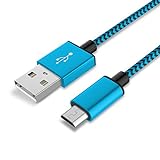 TheSmartGuard 1x Micro-USB-Kabel kompatibel mit Sony Xperia M4 Aqua Datenkabel/Ladekabel/Micro USB Premium Kabel in blau - 1 Meter
