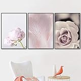 JHGJHK Exquisite abstrakte geometrische Mädchen rosa Rose Wandkunst Leinwand Malerei Nordic Poster und Druck Wohnzimmer Dekoration Malerei Wandmalerei