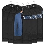 Qisiewell Premium Kleidersack 10 Stücke Schwarz(5M 60x100cm+5L 60x120cm) Kleiderhulle Anzughulle - Langzeitaufbewahrung Von Jacke Mantel Kleider Anzug Schutz Vor Staub Motten Schaden.