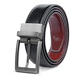 JULIUR LAMONT Premium Gürtel Herren Leder 33mm breit 2in1 Ledergürtel als Wendegürtel - Klassisch Herrengürtel zweifarbig schwarz/braun für Anzug, Business & Jeans - Männer Drehgürtel mit Geschenkbox
