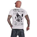 Yakuza Herren Dog Burnout T-Shirt, Weiß, XXL