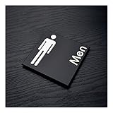 MYCZLQL Badezimmer Wategorie Türschild Kreative Wandaufkleber WC Indikationsschilder, Acrylplatten Männer Frauen Hausnummer Eingabeaufforderung Plaque (Color : Men, Size : 15x15cm)