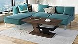 Design Couchtisch Cliff Eiche dunkel/Schwarz matt Tisch Wohnzimmertisch 110x60x45cm mit Ablagefläche