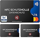 BLOCKARD TÜV geprüfte NFC Schutzhülle (3 Stück) aus Kunststoff für Kreditkarte Personalausweis EC-Karte Bankkarte 100% NFC-Schutz Kreditkarten Schutz-Hülle RFID-Blocker abg
