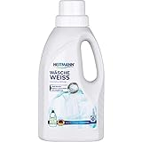 Heitmann Wäsche Weiß flüssig: Weißkraftverstärker für vergrauter Wäsche, Flüssigwaschmittel, Wäscheweiß, 500ml Flasche