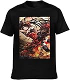 Herren T-Shirt mit schwarzem Logo, Sommer, kurze Ärmel, modisch, Cartoon-Charakter, Tsbpp-200, S