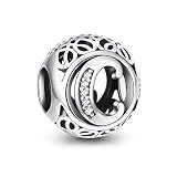 NINGAN Charm-Anhänger, 925 Sterlingsilber, Motiv: Buchstabe des Alphabets, für Armbänder, kompatibel mit europäischen Armb