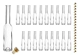 20 leere Glasflaschen Fenice klar 200ml mit Verschluss, Schnapsflasche, Ölflasche, Flasche mit Korken
