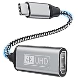 USB C auf HDMI Adapter, Type C zu HDMI Adapter 4K [Thunderbolt 3], kompatibel mit iPhone 15Pro/15Pro, MacBook Pro/Air, iPad, Surface Book, Pixelbook, Dell XPS, Huawei, Samsung Galaxy S/Note