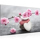Bild Feng Shui Blumen Modern Wandbilder - Made In Germany - Stein Herz Rosa Flur 500114a