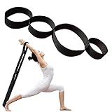 APOMOONS Yoga Band 4 Schlaufen - Dehnungsband Stretching & Yogagurt für Yoga Pilates & Faszien Training, Erleichterte Dehnhilfe & Nachhaltige Schmerztherapie, 100% Baumwolle lange Übungsschlaufe, 96cm