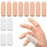 Fingerschutz Silikon Gel Fingerlinge Daumenschutz(12 PCS), Fingerhülsen, Fingerverbände für Handekzeme, Fingerknacken, Fingerarthritis und mehr.