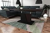 Design Couchtisch Tisch Grand Noir stufenlos höhenverstellbar ausziehbar 120 bis 180cm Esstisch (Walnuss-Wenge/Schwarz Matt)