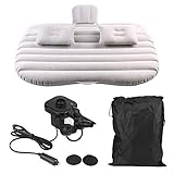 ZheHanWUFB Auto-aufblasbares Bett, PVC-beflockte Rücksitzmatratze aufblasbar für Ruhe, Schlaf, Reisen und Camping(Silber)