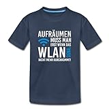 Spreadshirt Aufräumen Erst Wenn WLAN Signal Nicht Mehr Durchkommt Teenager Premium T-Shirt, 158-164, Navy