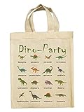 clothinx Lustige Kindergeburtstag Tasche Mitgebsel-Beutel im Set mit Geburtstag-Motto Dinosaurier Dino Party 10er Pack