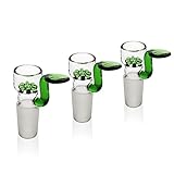REANICE Pack of 3 with integrated sieve cut 14.5 mm for all glass bongs (green)