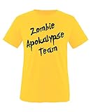 Comedy Shirts - Zombie Apokalypse Team - Mädchen T-Shirt - Gelb/Schwarz Gr. 110-116