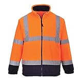 Portwest Hochsichtbare zweifarbige Fleece-Jacke, Farbe: orange, Größe: XXXL, F301ONRXXXL