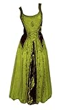 Dark Dreams Gothic Mittelalter LARP Kleid Samt bestickt Schnürung Guinerva, Größe:L/XL, Farbe:antikgrün