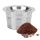 Yctze Wiederverwendbare Kapsel, Nachfüllbare Kaffeekapsel aus Edelstahl Metall-Kaffeefilter mit Deckel Löffelring und Bürste Kompatibel für CAFFITALY TCHIBO