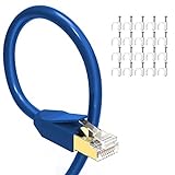 CAT 8 Ethernet Cable, GLANICS 75 ftInternet Cable with RJ45 Connector, Outdoor&Indoor for Network Switches, Routers, Gaming, Modems, Network Adapters, PS5, PS4, PC, Laptop, Desktop (Blue)