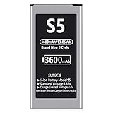 SUNZOS Akku für Samsung Galaxy S5 3600mAh (2020 Upgrade, 28,5% mehr Kapazität) Ersatz Original EB-BG900 SM-G900F Batterie Accu - 36 Monate Garantie