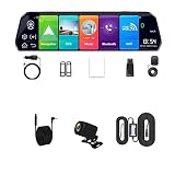 Auto DVR 10 Zoll Spiegel Dash Cam GPS Navigation Auto Kamera Auto Recorder Unterstützung 1080P Rückfahrkamera(D13-10M RCC-BL)