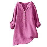 GFPGNDFHG leinenbluse Damen Sommer musselin Bluse Damen leinenhemd Damen Angebote des Tages Heute blitzangebote Longbluse Damen lässig für Leggings karohemd Damen musselin B