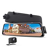 AUTO-VOX V5 Spiegel Dashcam 1080P Dual Dashcam Vorne Hinten mit GPS-Tracking, Nachtsicht, Parkmodus, 9.35 Zoll Full-Touchscreen Rückspiegel mit Rückfahrkamera