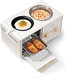 Mini Electric Ofen Vier-in-One-Frühstücksmaschine, Tischplatte mit Tischplatte 1350 6L Temperatureinstellung 30-230 ℃ Multi-Funktion Toaster-Ofen, kle...