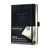 SIGEL C1903 Wochennotiz-Kalender 2018/2019, 18 Monate, ca. A5, schwarzes Hardcover, Conceptum - weitere Modelle