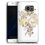 Slim Case extra dünn kompatibel mit Samsung Galaxy S7 Edge Silikon Handyhülle transparent Hülle Herbst Blumen Art
