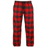 Mossy Oak Unisex-Erwachsene Buffalo Plaid Flannel Pajama Lounge Pants with Pockets Relaxed, Rotes Büffel, X-Small