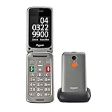 Gigaset GL590 GSM , Senioren GSM Handy mit SOS-Funktion , einfache Bedienung mit 2,8' Farbdisplay und großer Anzeige , Hörgerätkompatibel , Aufklappbares Mobiltelefon , ohne Vertrag,titan-Silber