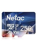 Netac Micro SD Karte 256gb UHS-1 100 MB/S, SD Karten für Mac, Dashcam, Tablet, Switch, Fire HD 10, Handscanner, Drohne（P500 SDXC Exfat）