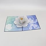 Glückwunschkarte 3D weißer Schnee Lotus Papier Grußkarten Postkarte Erntedankfest Mutter Tag Valentinstag Geburtstag Kreative Geschenk