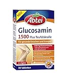 Abtei Glucosamin 1500 Plus Teufelskralle - Für gesunde Knochen und Knorpel, 30 Tabletten