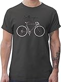 Fahrrad Bekleidung Radsport - I am The Engine - M - Dunkelgrau - Bike Shirt - L190 - Tshirt Herren und Männer T-Shirts
