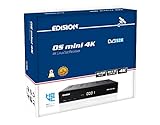 EDISION OS Mini 4K S2X - Linux E2 SAT Receiver H.265/HEVC (1x DVB-S2X, Multistream, Blind Scan, 4K 2160p, 2X USB, HDMI, LAN, Fernbedienung 2in1, Kartenleser) [vorprogrammiert für Astra Hotbrid ]