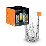 Nachtmann Longdrinkgläser Set 420 ml, 4 Stück, Sculpture, 101967, Cocktailgläser aus Kristallglas, Trinkgläser spü