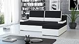 3xEliving Ecksofa für das Wohnzimmer AMADINA, Sofa mit Schlafmöglichkeit, Farbe schwarz und weiß