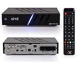 AX HD61 4K UHD Digital Linux Twin Satreceiver mit 2X DVB-S2X Tuner, PVR Aufnahme, HDTV, 2160P, HDR10, HDTV, EPG, für Satellit, mit HDMI Kabel [vorprogrammiert für Astra & Hotbird] mit 1TB Festplatte