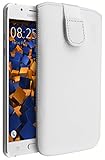 mumbi ECHT Ledertasche Samsung Galaxy J5 (2016) Tasche Leder Etui weiss (Lasche mit Rückzugfunktion Ausziehhilfe)