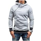 Trendy Splicing Hooded Sweatshirt Fashion Vielseitiges Diagonalreißverschluss-Langarm-Oberteil im europäischen und amerikanischen Stil für Herren XL